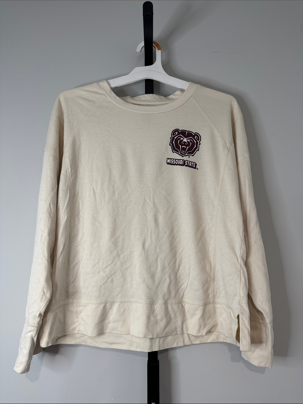 Rivalry Threads Cream Crewneck with Maroon Missouri State Logo S (4/6) New NWT